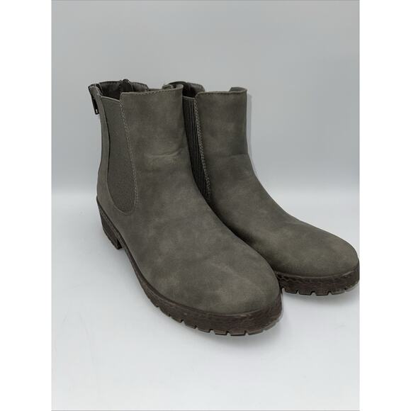 Maurices Anna Ankle Boots Women’s Sz 9 Gray Booties Double Zip Slip On‎ Style - Picture 1 of 12